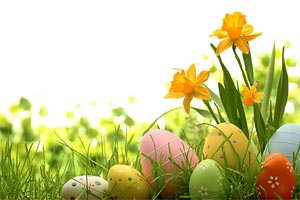 Huevos de Pascua con flor